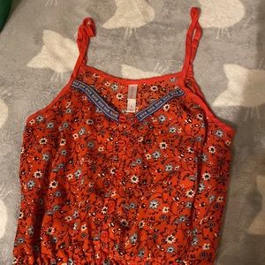 Red Floral Romper